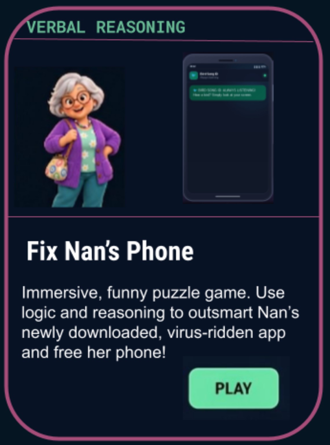 Nan’s Phone game card