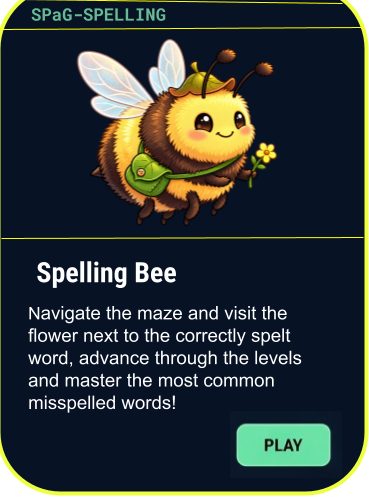 Spelling Bee game card
